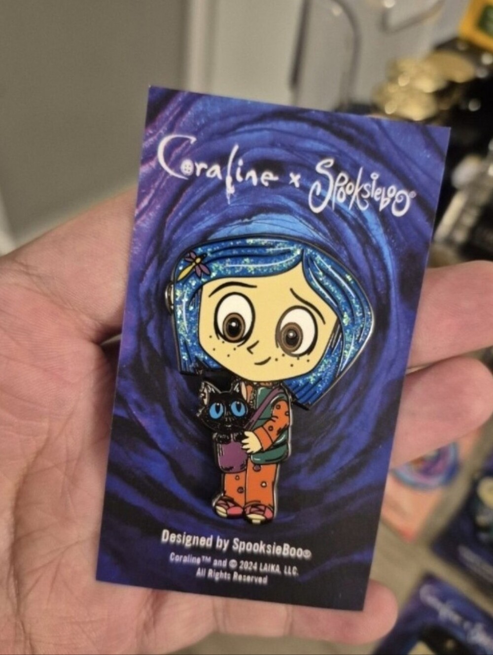 Coraline x SpooksieBoo cat Pin